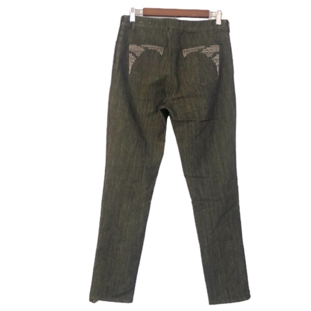 SPANNER DOUBLE SIDE ZIPPER JEANS CHARTREUSE GRN AND BLACK SIZE 6